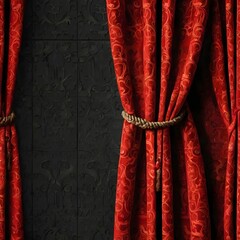 red curtain with a curtain