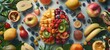 © Mr image - 1. A creative visualization: a brain integrated with colorful fruits, symbolizing the concept of healthy living and nourishing the mind with nutritious food. This imaginative composition on a 20:9