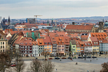 Wall Mural - The old city center of the cathedral square in Erfurt