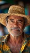 © peppastocker - Middle-aged Brazilian man with a straw hat, looking relaxed