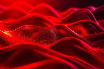 Wall Mural - Abstract red waves background.