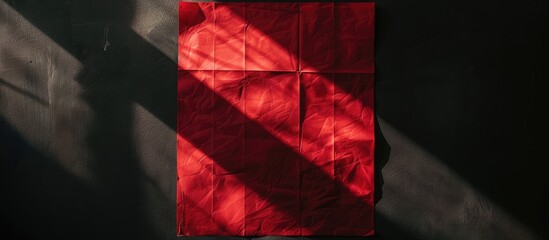 Canvas Print - Red paper on a dark wall.