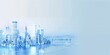 © cong - Minimalist style city building skyline background material, full of futuristic technology, clean light blue gradient