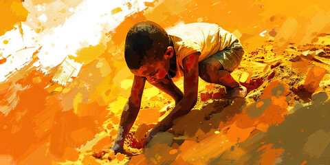 Child Labor: An image of a child working in hazardous conditions, symbolizing the issue of child labor.