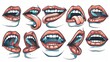 © Maxim Borbut - In this mouth animation kit, the face of a young female character is depicted at different positions when the character is talking, speaking, or smiling