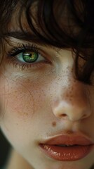 Canvas Print - Close-up of a young French woman with bright eyes