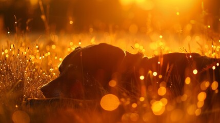 In a field of green, sunlight illuminates the blades above the person.