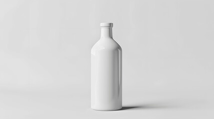 Wall Mural - Plain white bottle mockup with minimalist background