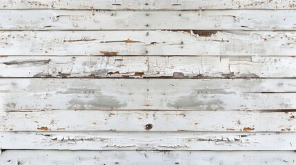 Poster - Background of white wood wall with natural texture and pattern