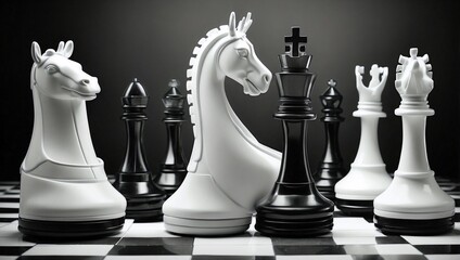 Ballet of Chess Strategy in Black & White