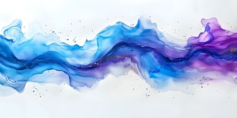Wall Mural - Abstract Watercolor Design in Blue, Purple, and White on a White Background. Concept Abstract Art, Watercolor Design, Blue, Purple, White, White Background