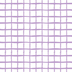 Vector hand drawn cute checkered pattern. Doodle Plaid geometrical simple texture. Crossing lines. Abstract cute delicate pattern ideal for fabric, textile, wallpaper