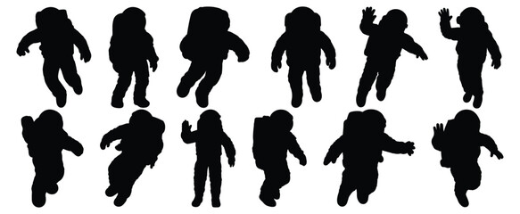Wall Mural - Astronaut silhouette set vector design big pack of illustration and icon