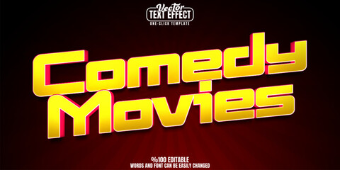 Comedy editable text effect, customizable movies and funny 3d font style