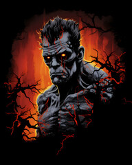 Wall Mural - Frankenstein lurked in the shadows