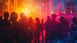 © MagicAI - Crowd of unrecognizable people at a party or concert