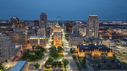 Wall Mural - St. Louis, Missouri, USA downtown cityscape at twilight.