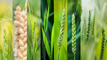 Poster - The diversity of grasses, from bamboo to wheat, illustrates their importance in agriculture, construction, and various industries.