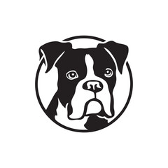 Wall Mural - boxer dog vector illustration logo icon silhouette design black and white 