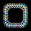 © shacil - Abstract 3D illustration of a rectangle made of multi-colored lines twisted into a spiral. vector illustration for your design.