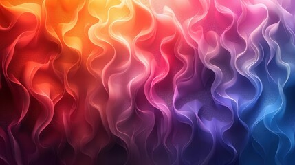Wall Mural - A flowing, wavy gradient background in bright rainbow colors.