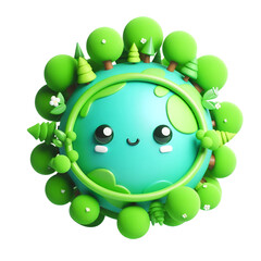 Wall Mural - 3D CUTE planet earth