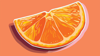 Orange slice sticker concept. Ingredient for cold 