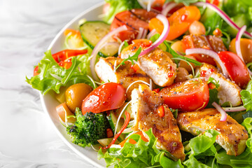 Wall Mural - Vegetable salad with grilled chicken