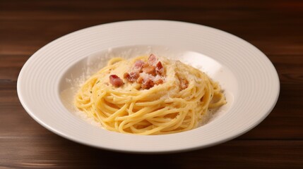 Wall Mural - Creamy Carbonara with Parmesan Cheese and Bacon