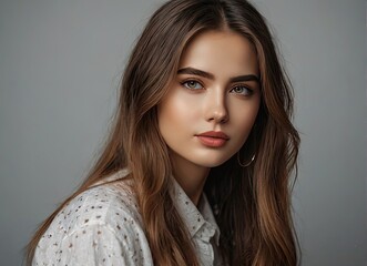 Portrait of young beautiful girl. Fashion photo.