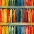 watercolor Stacks of colorful books arranged in a neat pattern., minimal pattern, high contrasty 