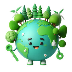 Wall Mural - 3D CUTE planet earth