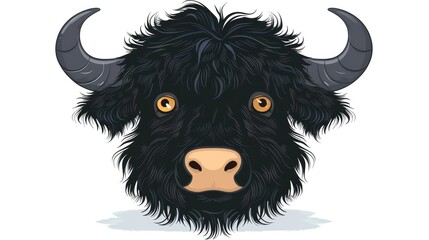 Wall Mural - black and white cow