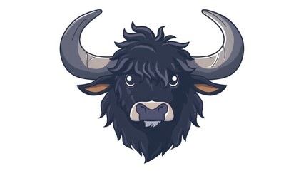 Wall Mural - bull on white