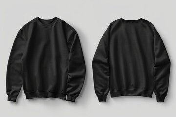A black sweatshirt mockup on a white background with copy blanked out