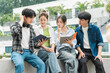 © 1112000 - Portrait image of a group of Asian students at university.