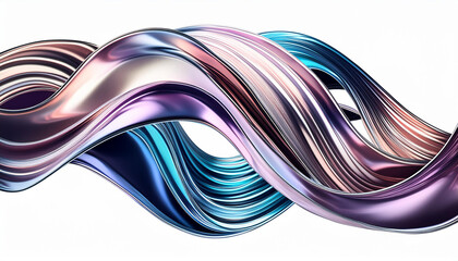 Holographic Melted Shape on Transparent Background, futuristic Design Element, Gradient Melted Texture