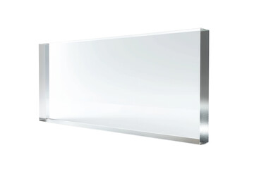 Clear glass slab isolated on transparent background. Perfect for various design purposes, showcasing transparency and modern aesthetics.
