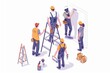 © Maxim Borbut - 3D Isometric Flat Conceptual Illustration Of A Team Of Workers