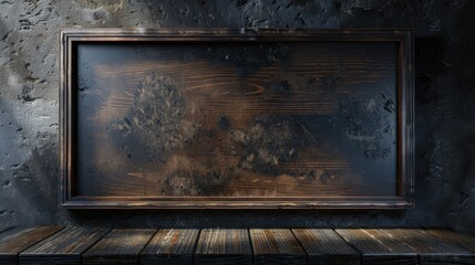 Poster - Wooden table with black frames