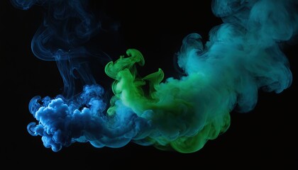 Explosion of coloured powder isolated on black background. Abstract colored background