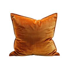 Orange Cushion or small pillow isolated on transparent background cut out png