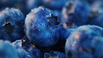 Wall Mural - The Fresh Blueberries Closeup.