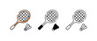© Shahid - Badminton icons vector set stock illustration