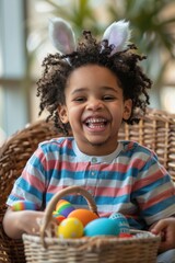 Wall Mural - A young boy with curly hair