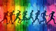 © mandul - Silhouette of athletes against vibrant hues