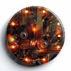 Wall Mural - close up of a circuit board with lights