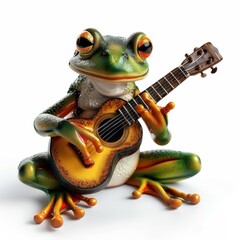 frog with a guitar