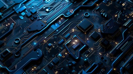 Poster - Background/Background of an abstract computer motherboard, which can be used to describe technological processes and science.