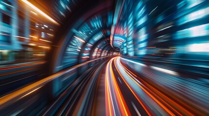 Motion blur from the POV of a web development concept with abstract high speed technology